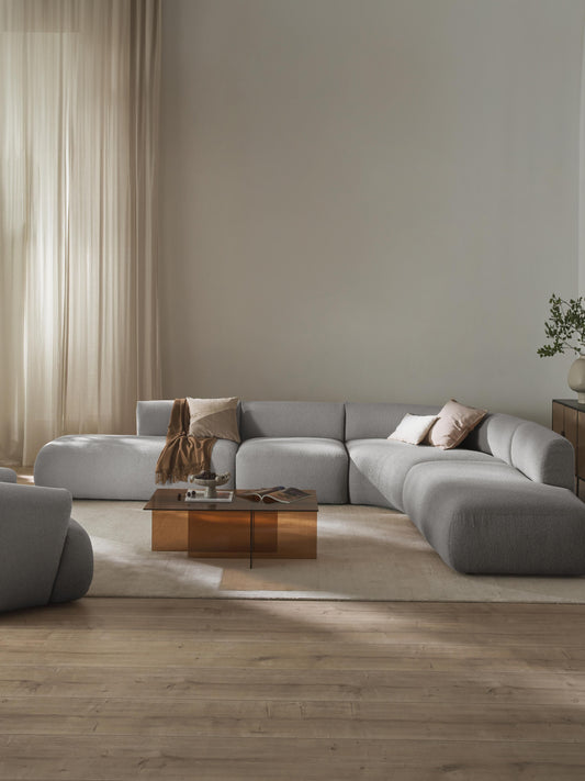 Modulares Bouclé-Ecksofa Sofia (4-Sitzer)