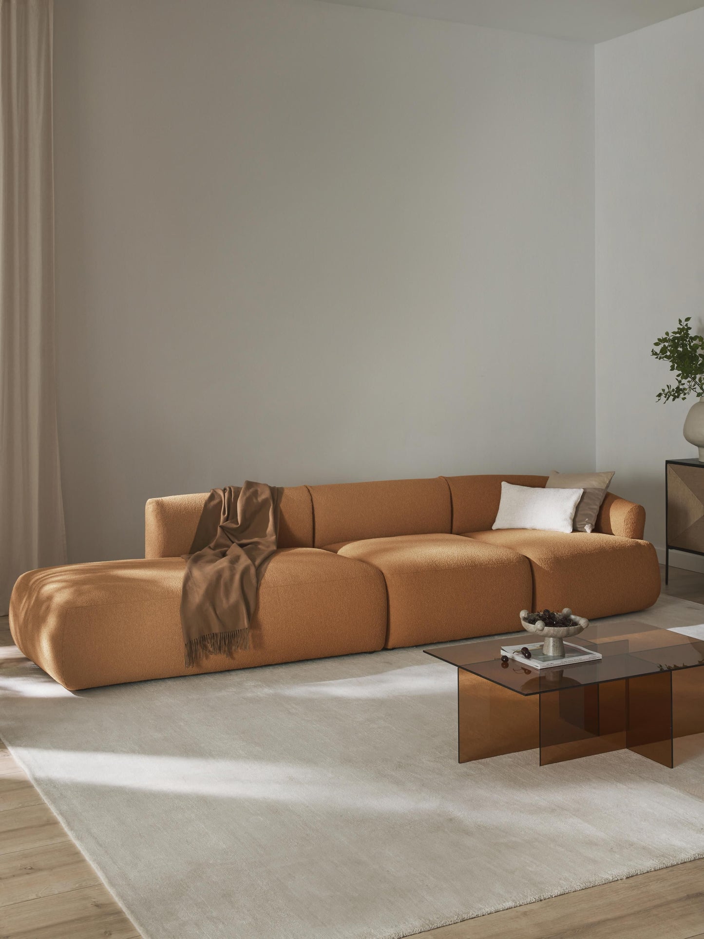 Modulare Bouclé-Chaise Sofia (2-Sitzer)