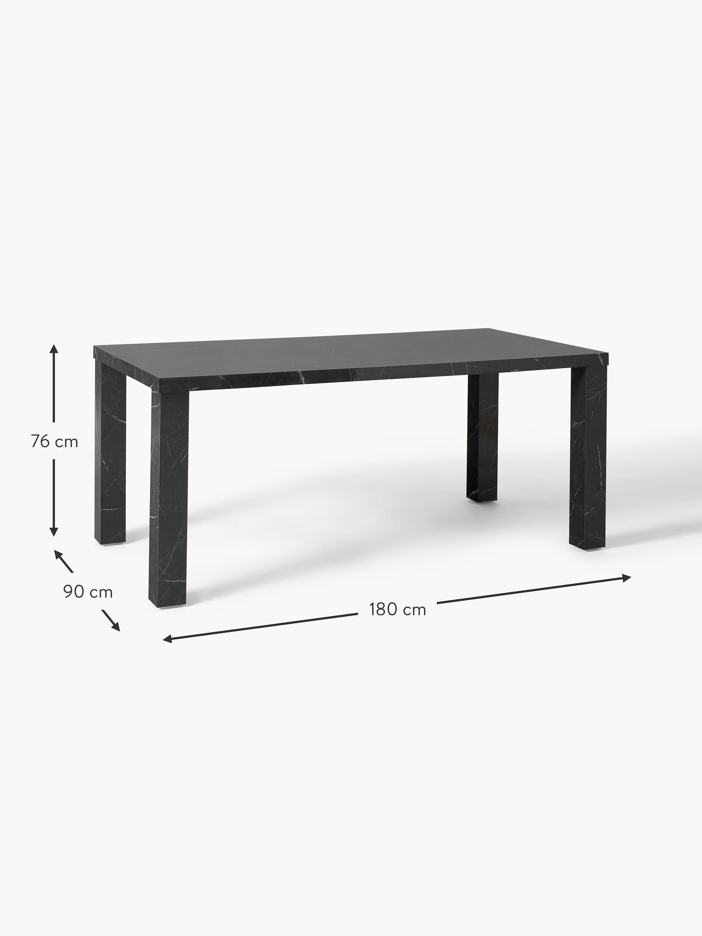 Esstisch Carl in Marmor-Optik, 180 x 90 cm