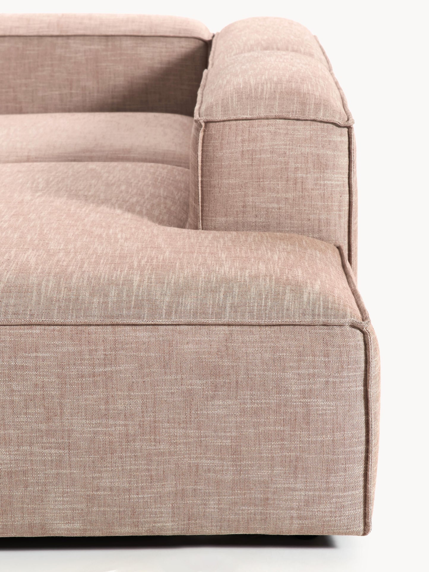Modulares XL-Ecksofa Lennon (4-Sitzer) aus Leinen-Mix
