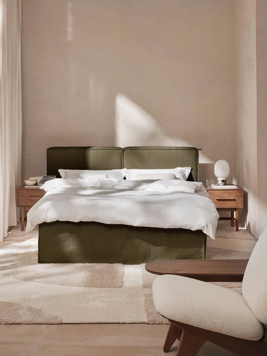 Bouclé-Boxspringbett Lennon