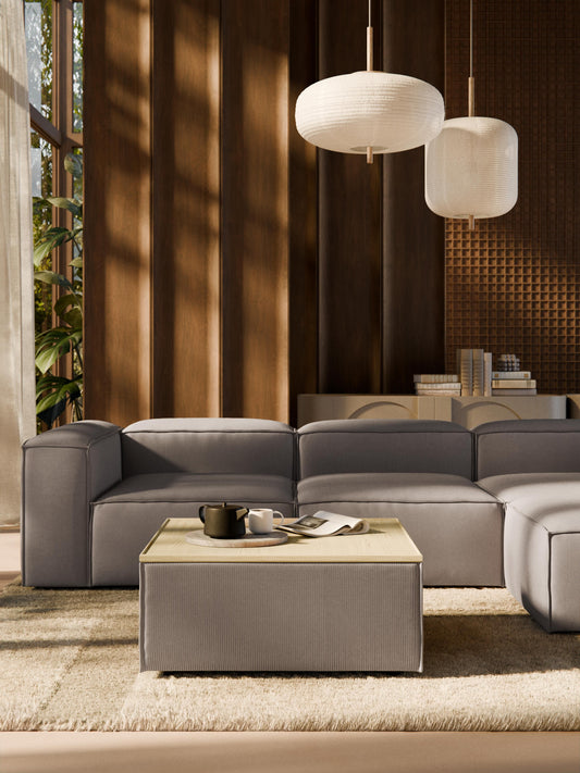 Sofa-Hocker Lennon aus Cord mit Stauraum