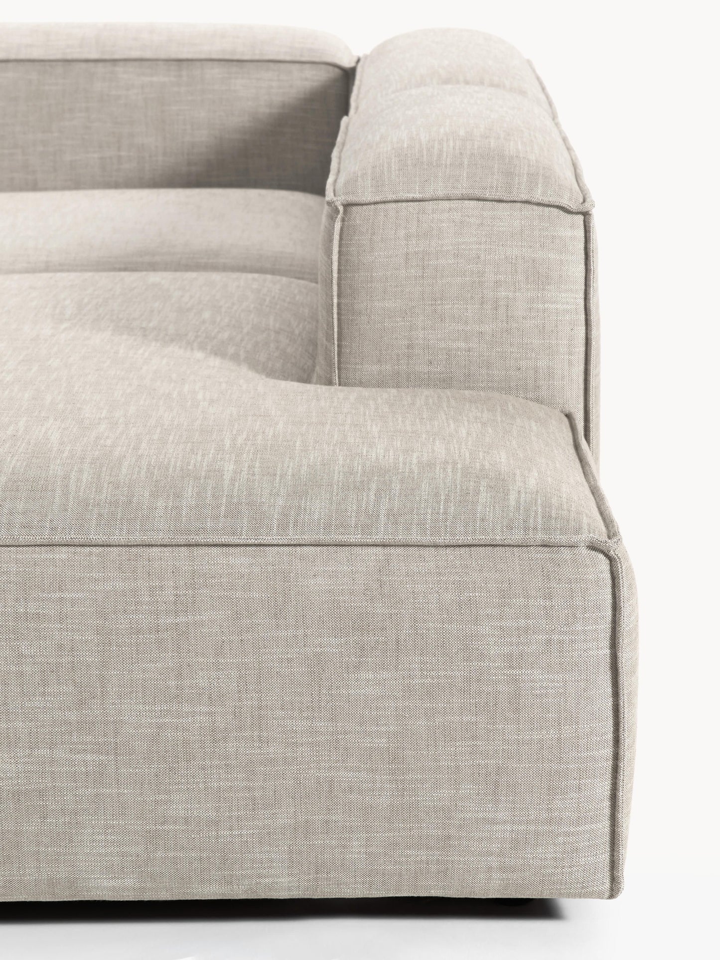 Modulares XL-Ecksofa Lennon (4-Sitzer) aus Leinen-Mix
