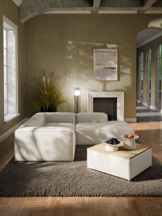 Sofa-Hocker Lennon aus Cord mit Stauraum