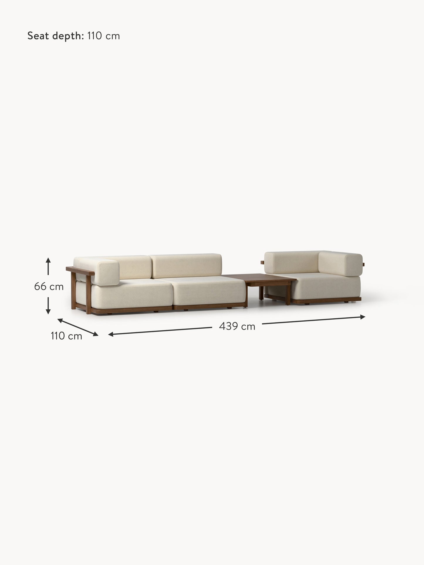Garten-Lounge-Set Matheus aus Akazienholz, 3er-Set