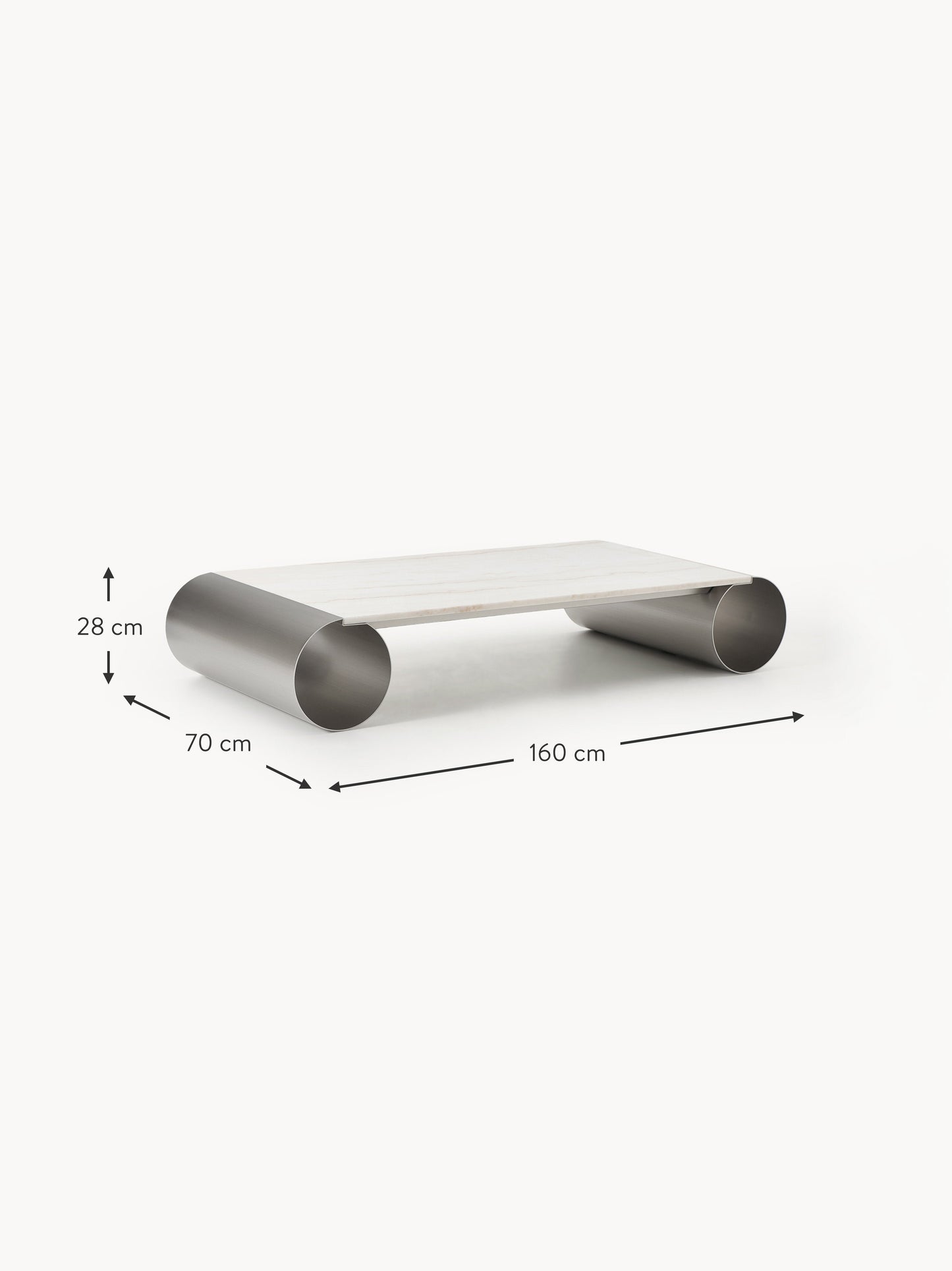XL-Couchtisch Blaze mit Marmorplatte, B 160 cm