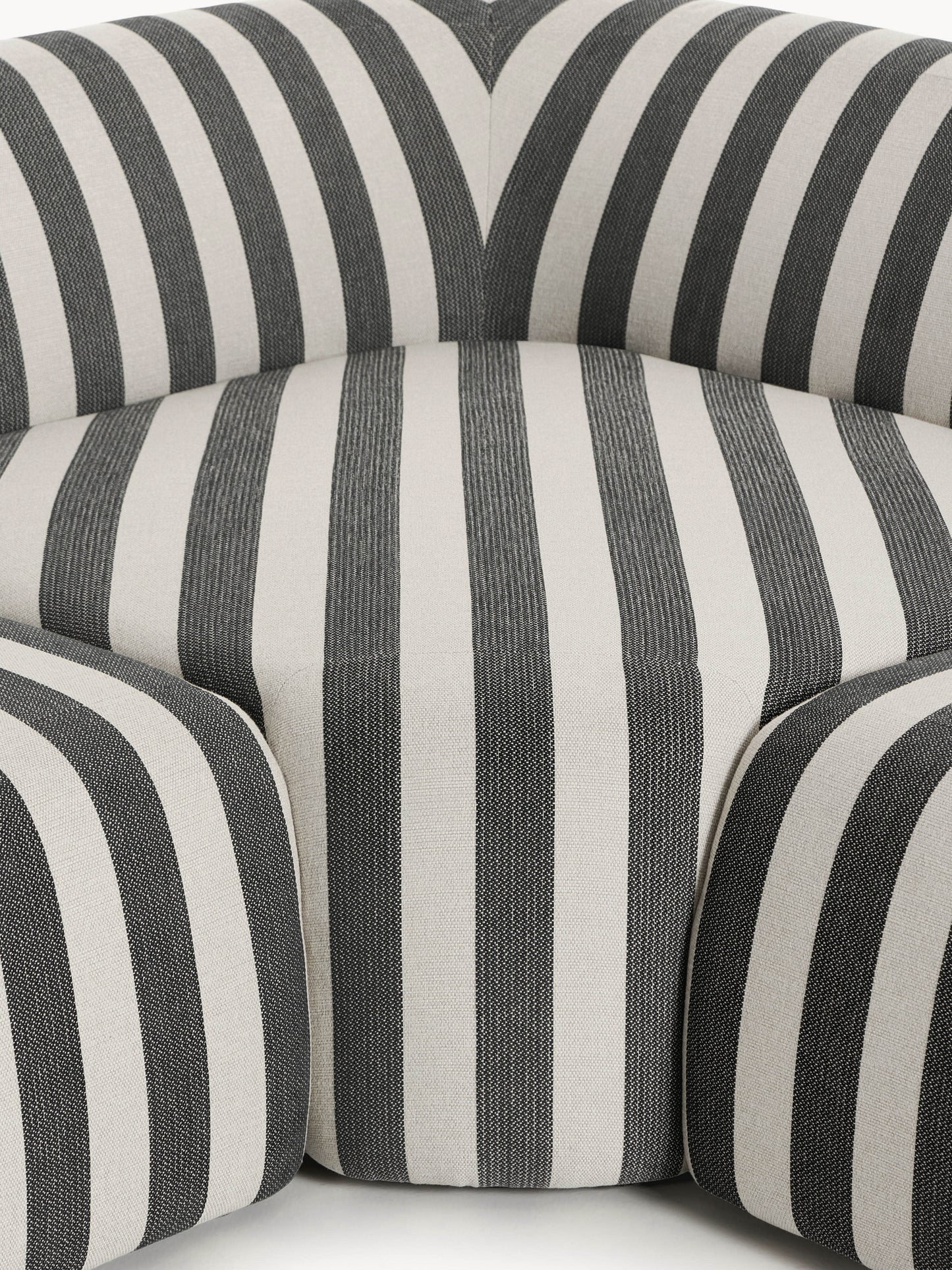 Modulares Gestreiftes XL-Ecksofa Wolke mit Chaiselongue