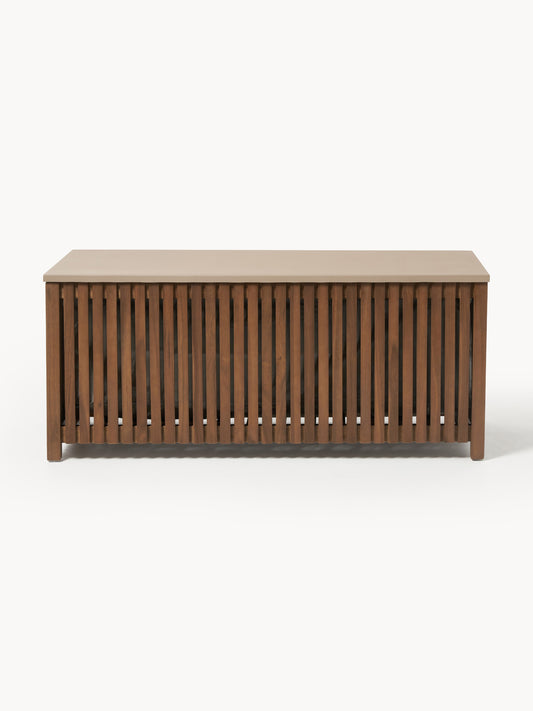 Garten-Aufbewahrungsbox Arkin aus Akazienholz mit Einsatz, B 129 cm