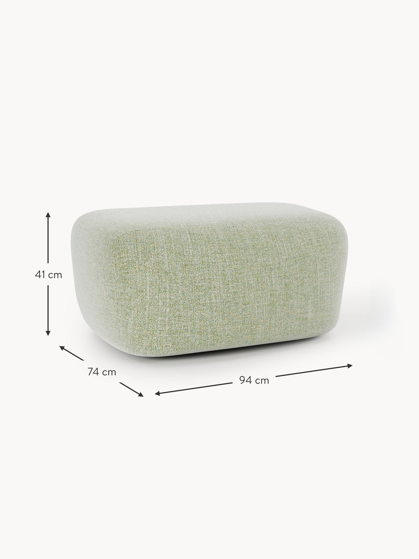 Großer Bouclé-Sofa-Hocker Wolke