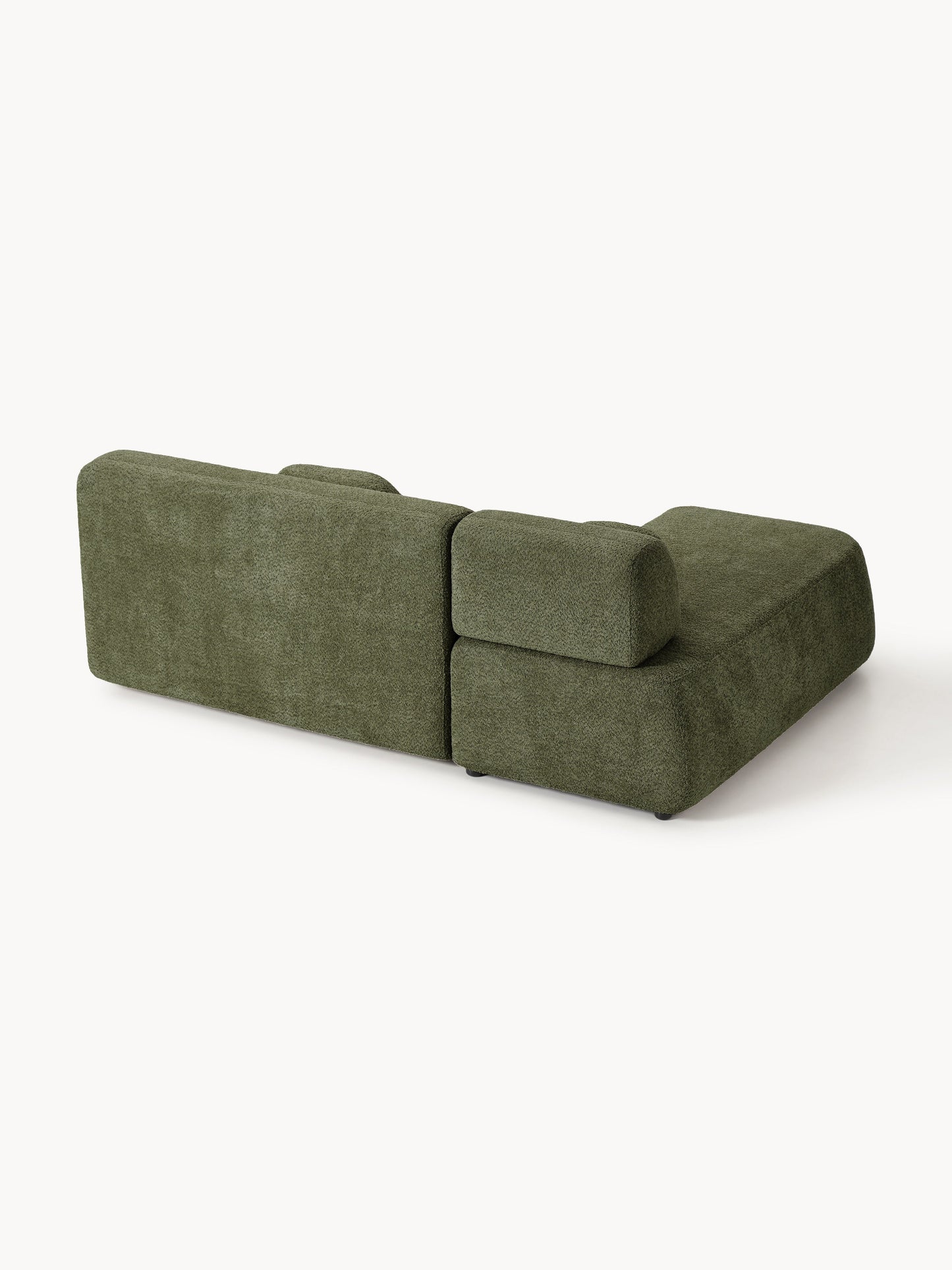 Schlafsofa Pao aus Teddy-Bouclé mit Stauraum