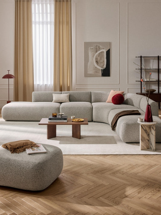 Modulares Bouclé-Ecksofa Sofia (4-Sitzer)