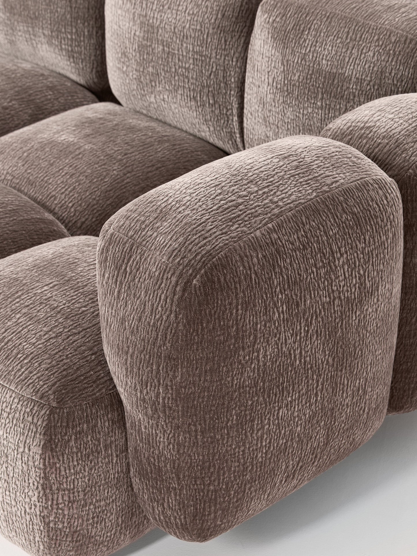 Modulares Sofa Tayla (3-Sitzer) mit Hocker (links/rechts)