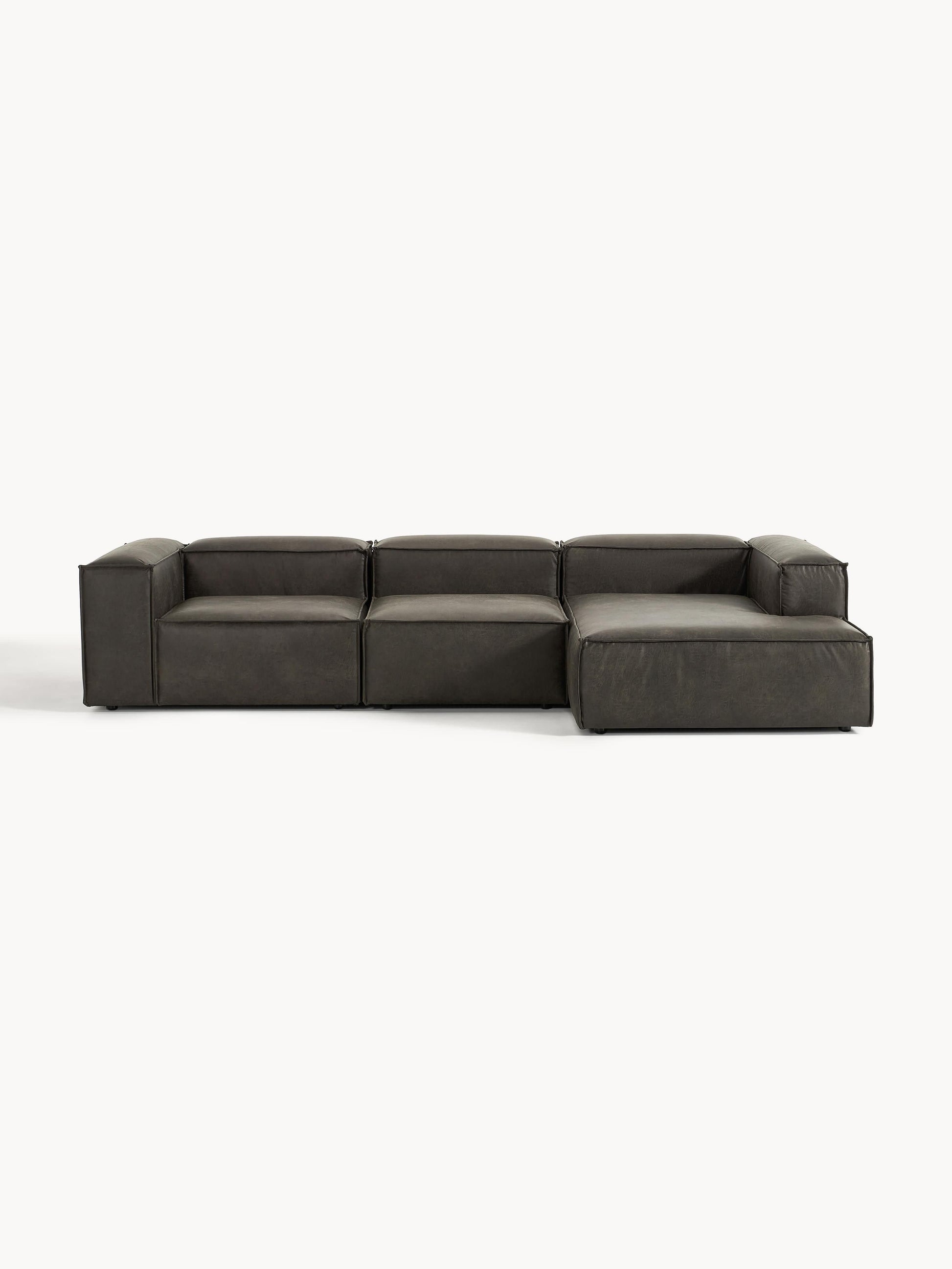 Galeriebild 1 - Modulares Ecksofa Lennon (4-Sitzer) aus Leder