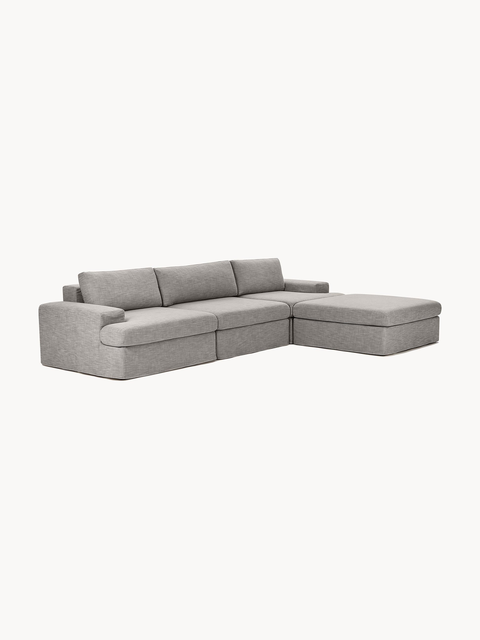 Modulares Sofa Russell (4-Sitzer) mit Hocker (links/rechts)