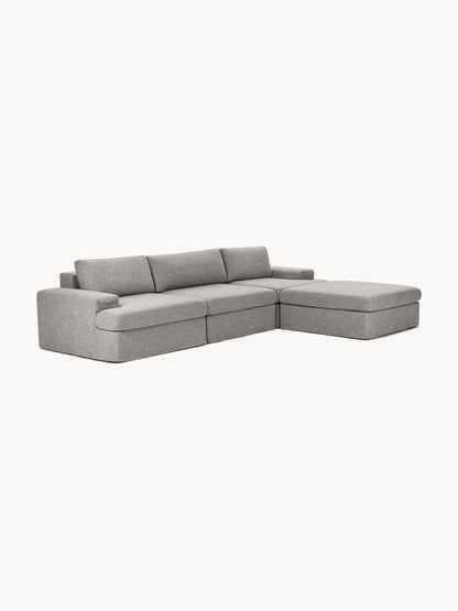 Modulares Sofa Russell (4-Sitzer) mit Hocker (links/rechts)