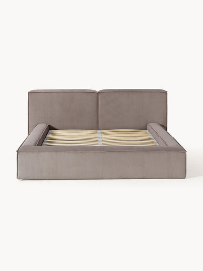 Polsterbett Lennon aus Cord mit Stauraum