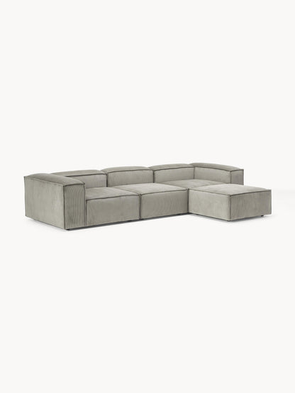 Modulares Sofa Lennon (4-Sitzer) aus Cord mit Hocker (links/rechts)