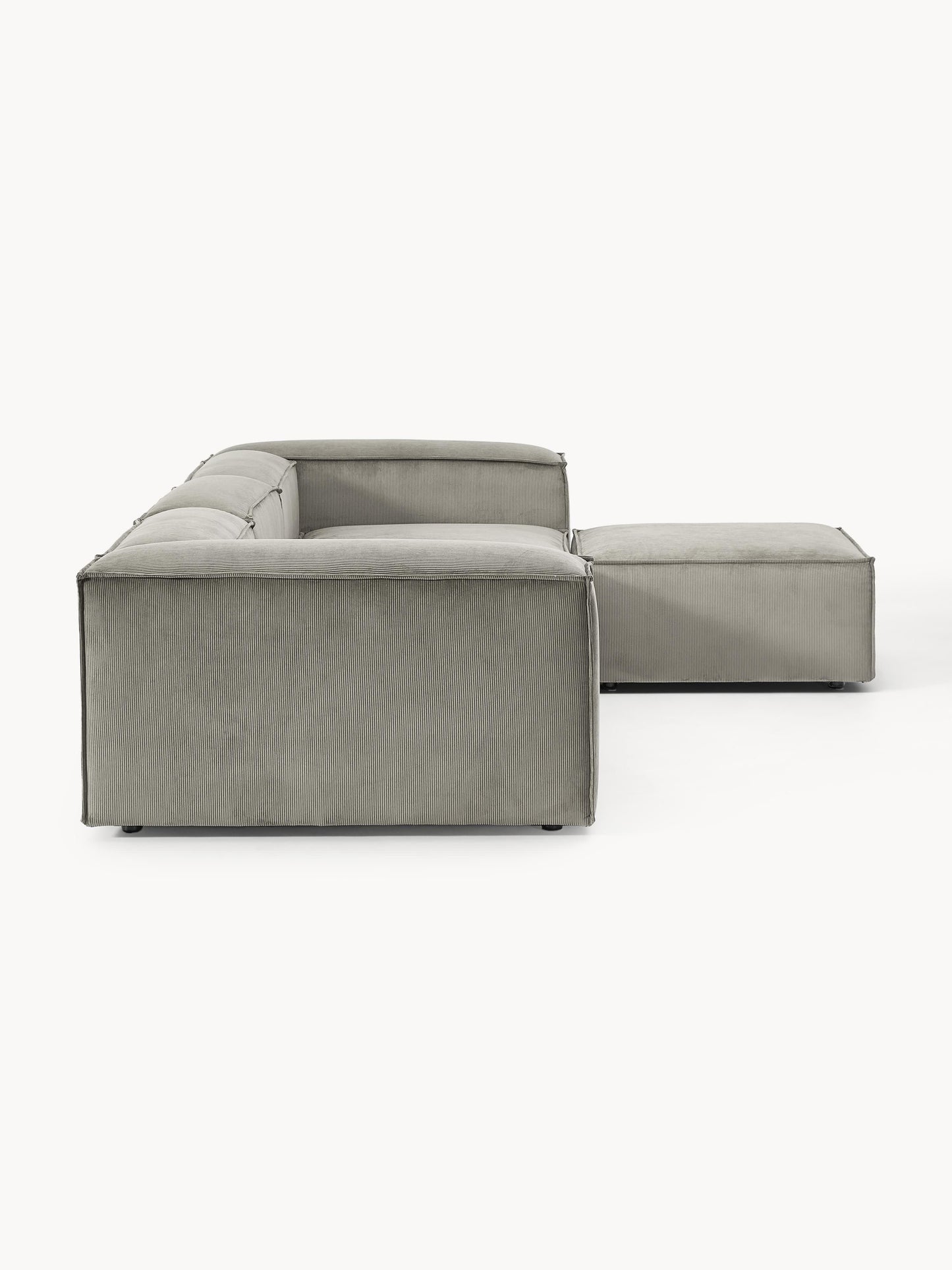 Modulares Sofa Lennon (4-Sitzer) aus Cord mit Hocker (links/rechts)
