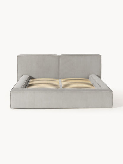 Polsterbett Lennon aus Cord mit Stauraum