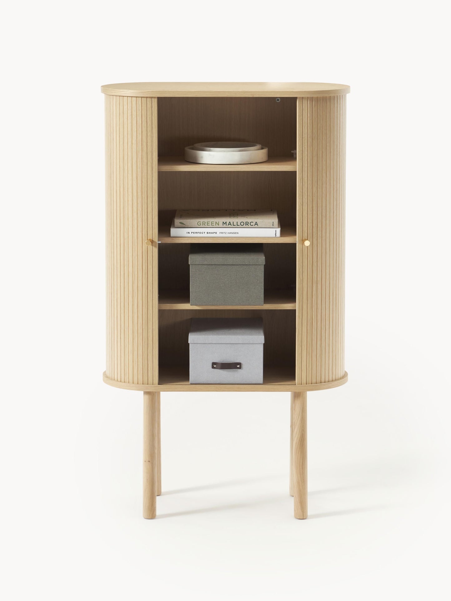 Highboard Calary mit geriffelter Front