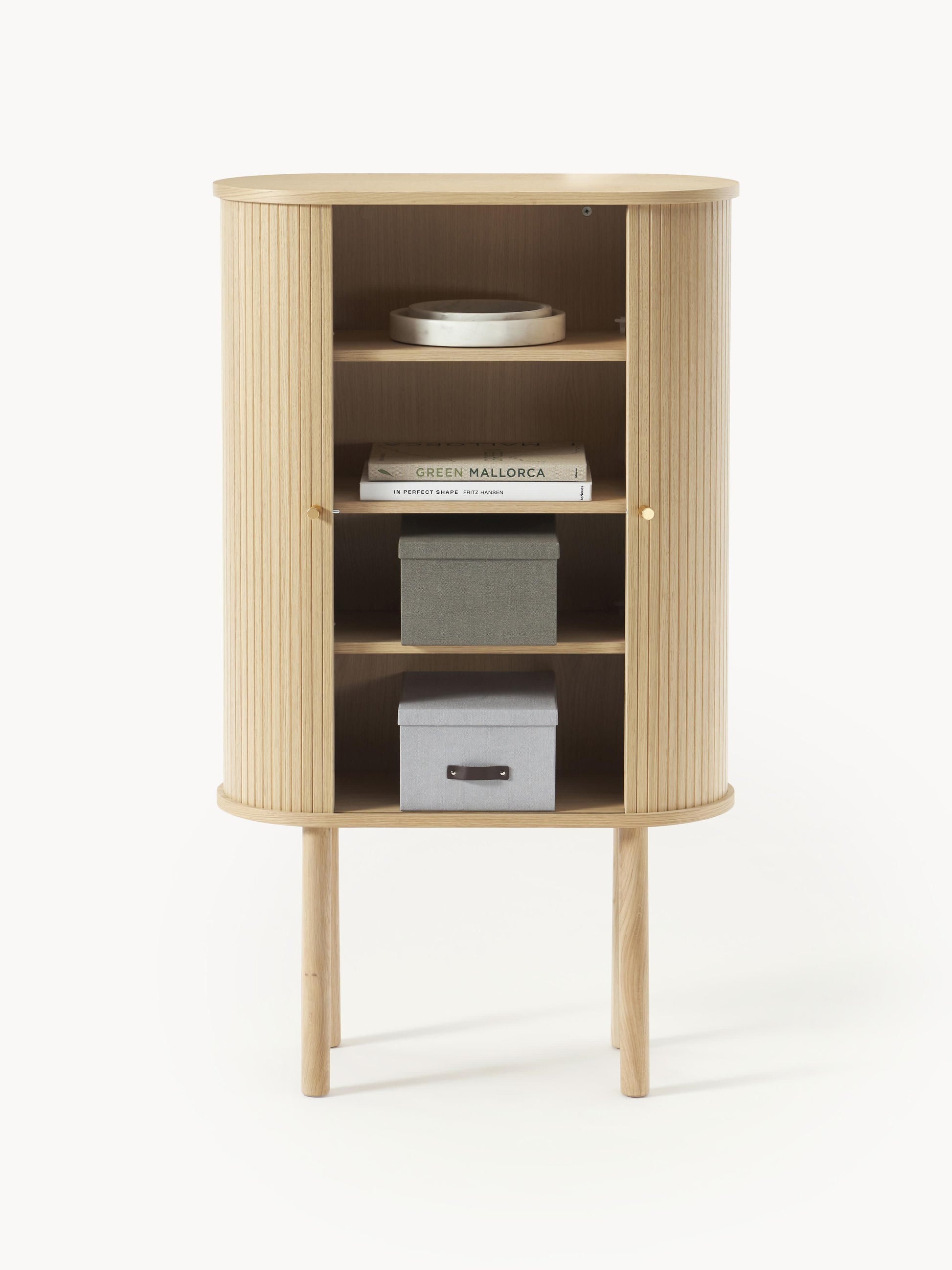 Highboard Calary mit geriffelter Front