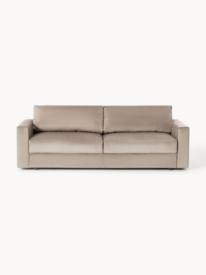 Galeriebild 1 - Samt-Schlafsofa Tasha (3-Sitzer) mit Stauraum