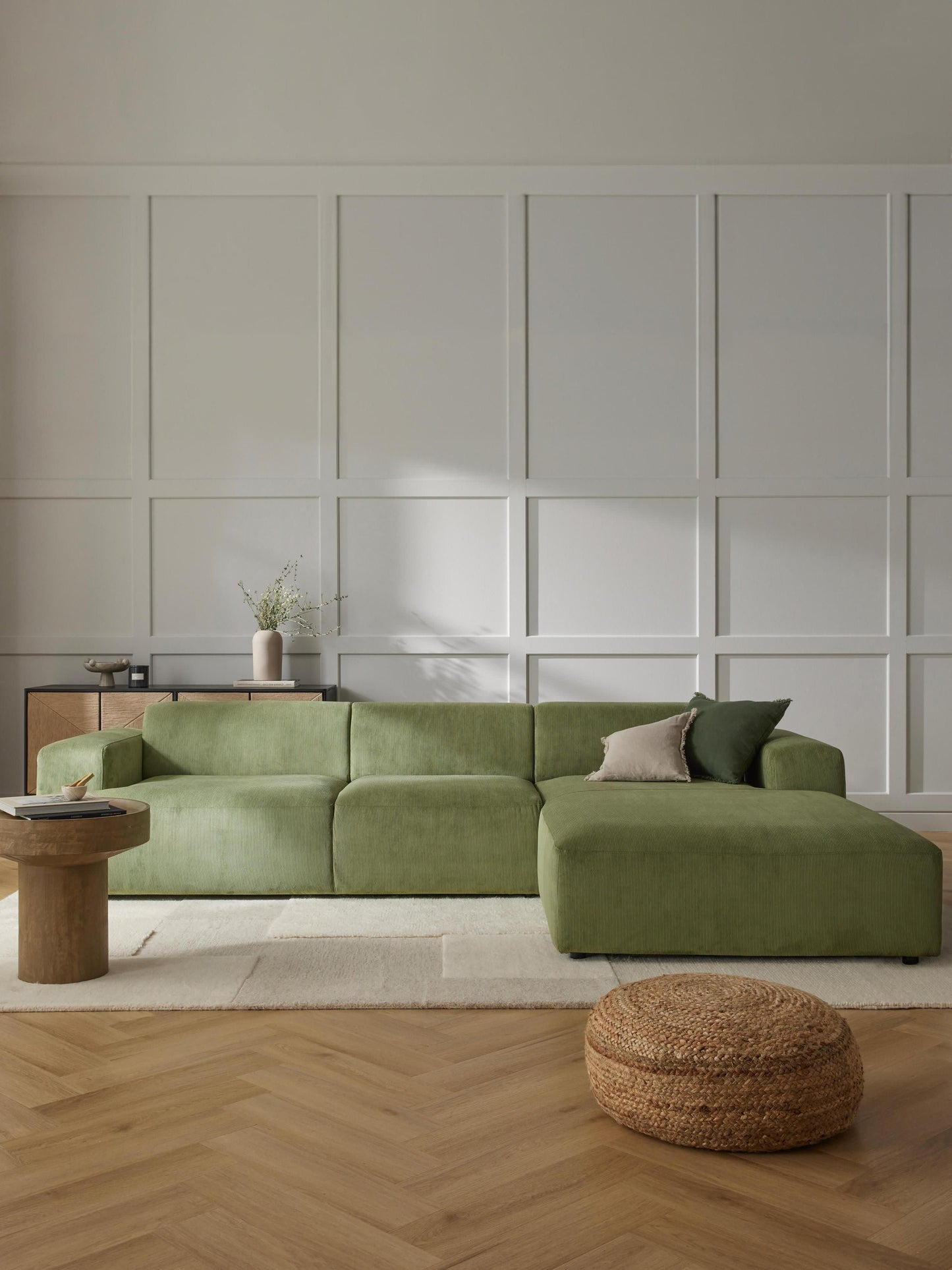 Cord-Ecksofa Melva (4-Sitzer)