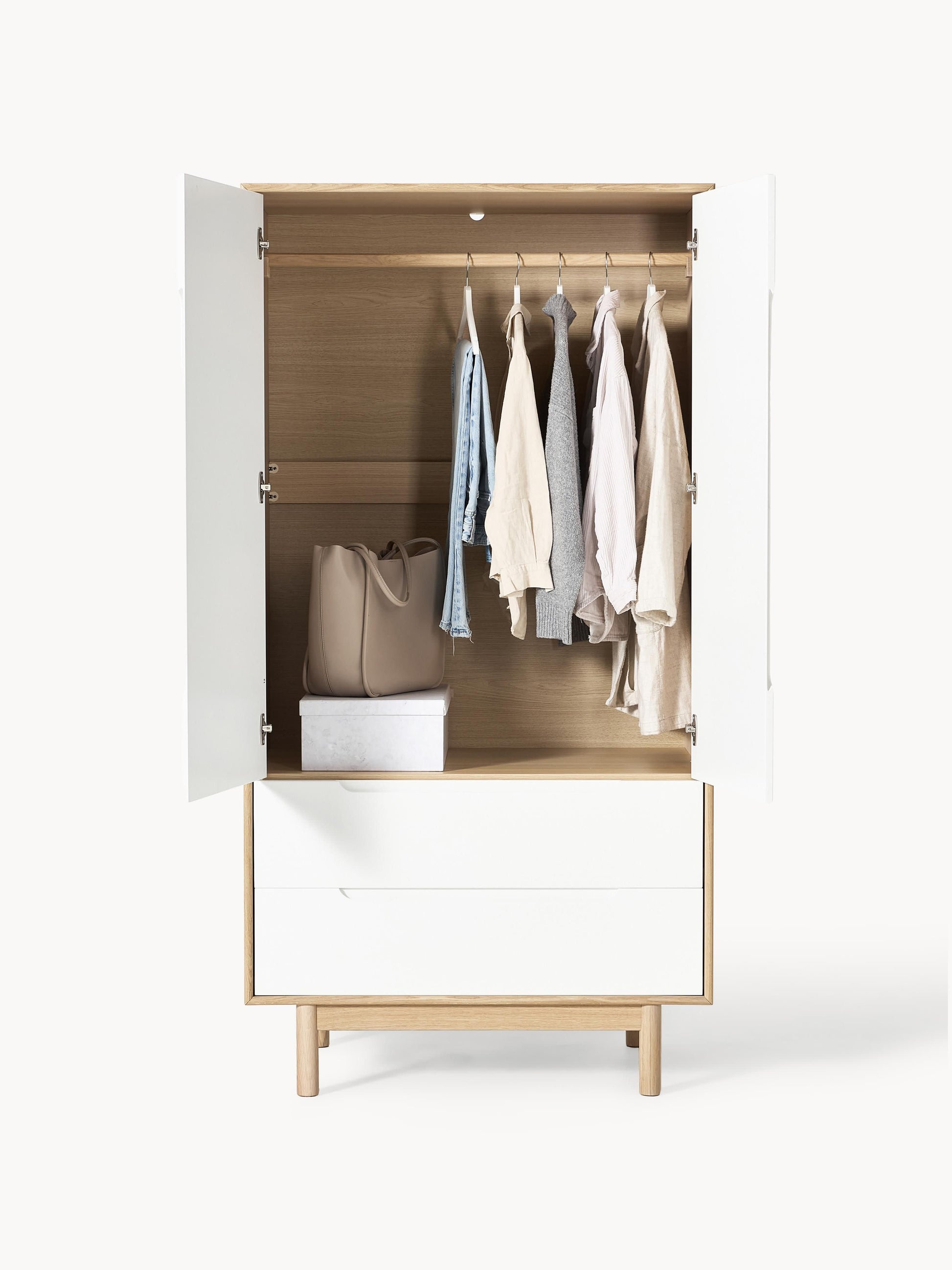 Kleiner Kleiderschrank Cassy, 2-türig