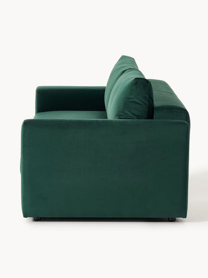 Samt-Schlafsofa Tasha (3-Sitzer) mit Stauraum