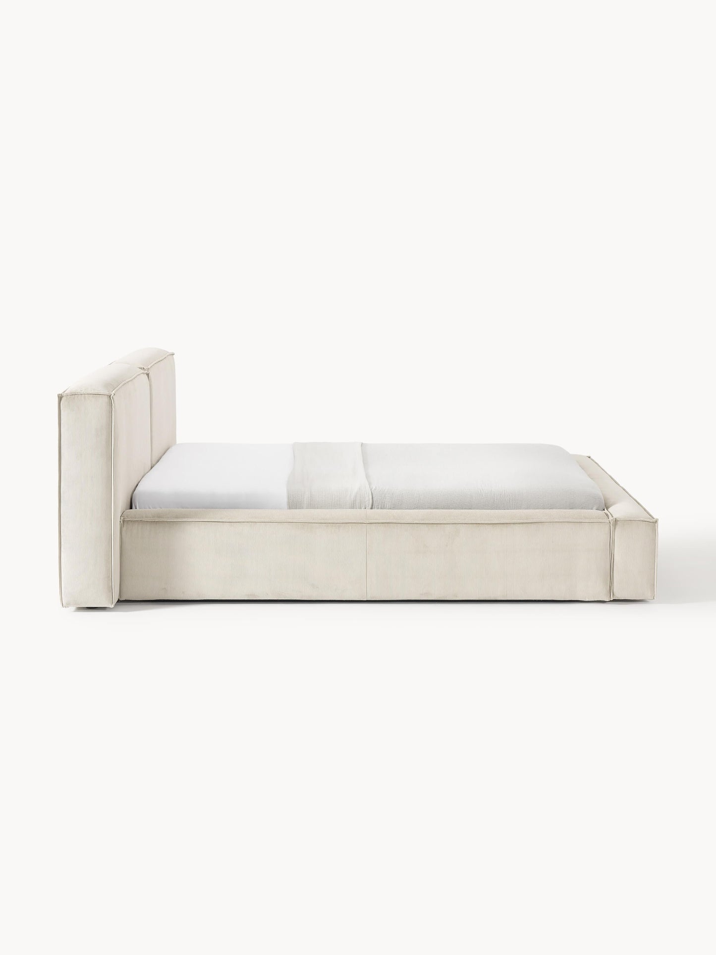 Polsterbett Lennon aus Cord mit Stauraum