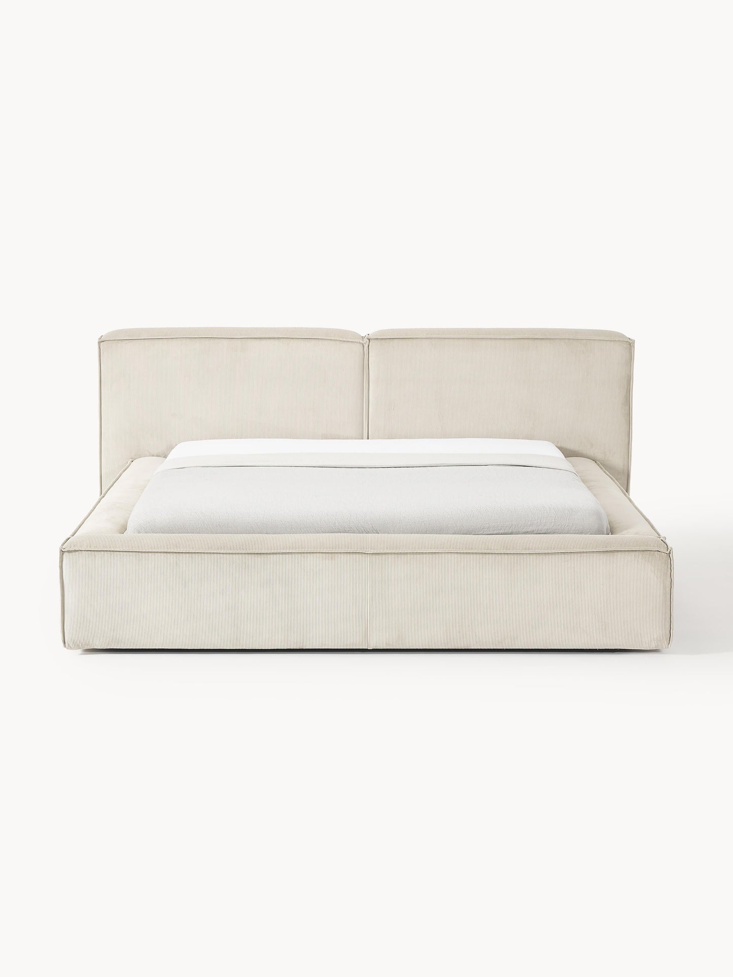 Polsterbett Lennon aus Cord mit Stauraum