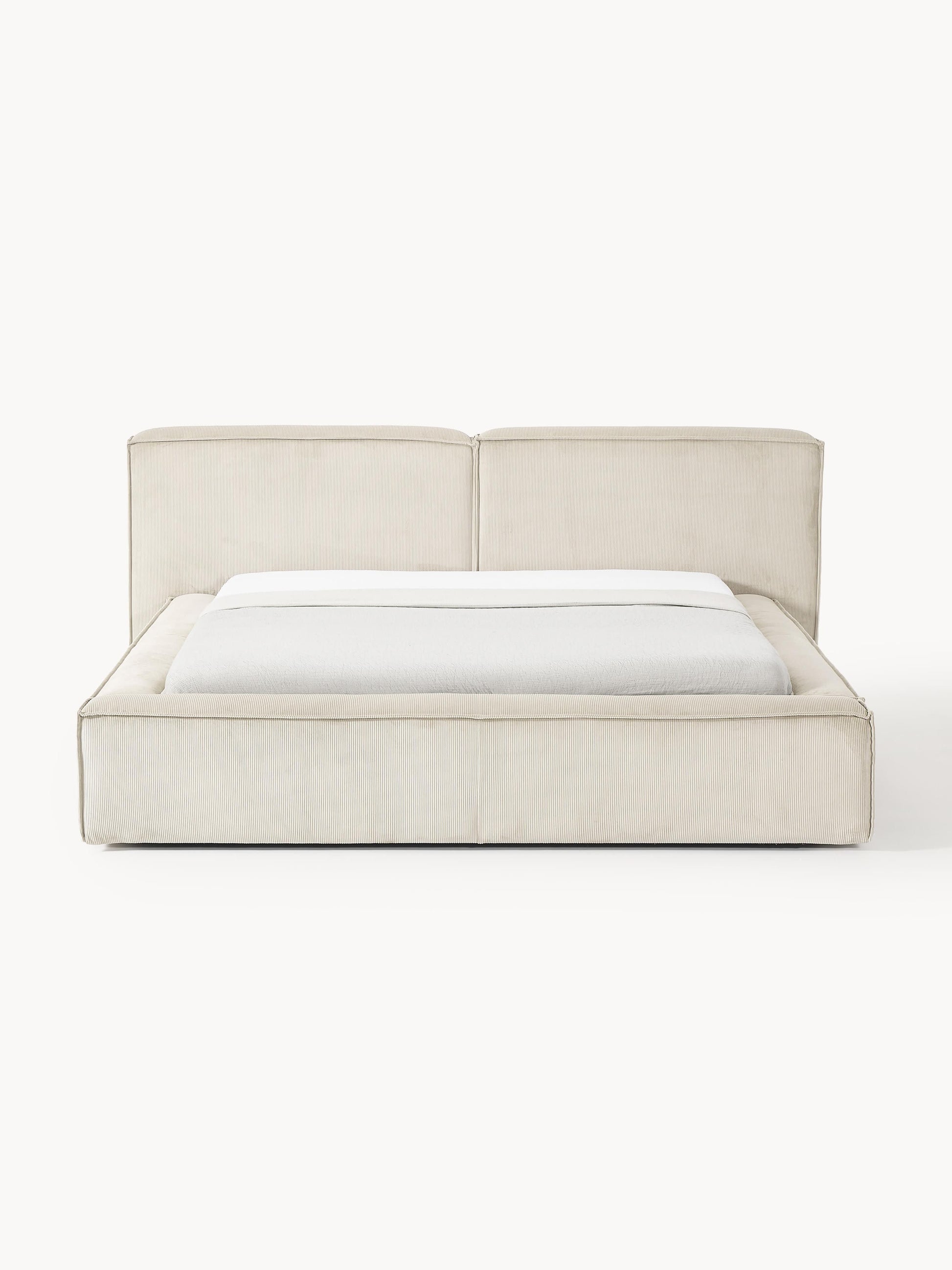 Polsterbett Lennon aus Cord mit Stauraum