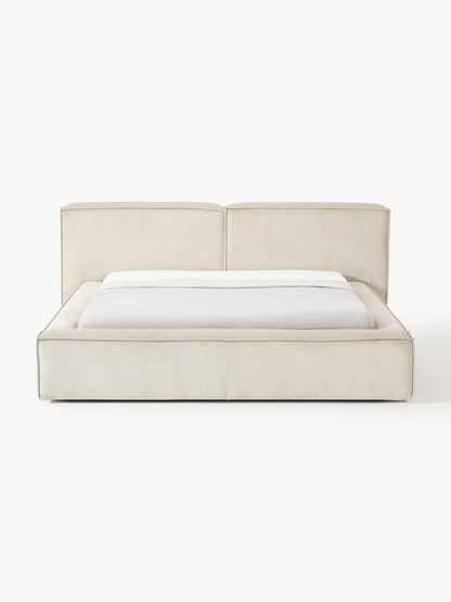 Polsterbett Lennon aus Cord mit Stauraum