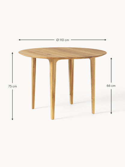 Runder Esstisch Archie aus Eichenholz, Ø 110 cm