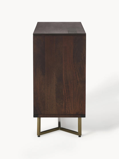 Sideboard Luca aus Mangoholz mit Fischgrät-Muster