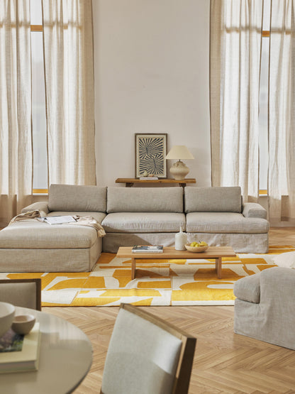 Modulares Sofa Russell (4-Sitzer) mit Hocker (links/rechts)