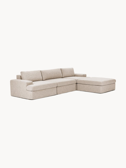 Modulares Sofa Russell (4-Sitzer) mit Hocker (links/rechts)