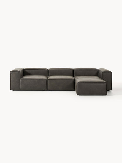 Galeriebild 1 - Modulares Sofa Lennon (4-Sitzer) aus Leder mit Hocker (links/rechts)