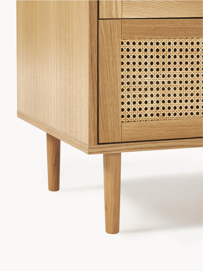 Kleiner Kleiderschrank Aries mit Wiener Geflecht, 2-türig