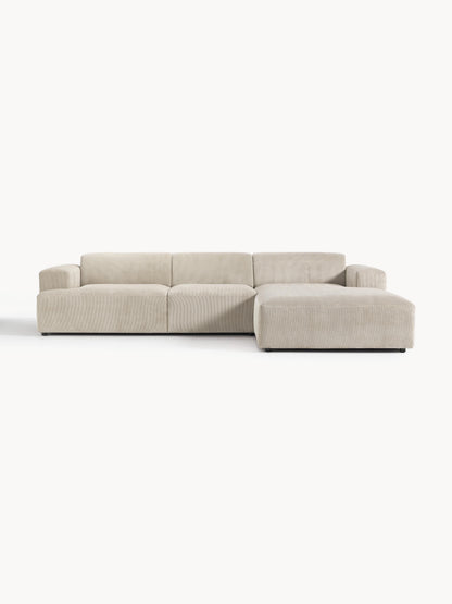Galeriebild 1 - Cord-Ecksofa Melva (4-Sitzer)