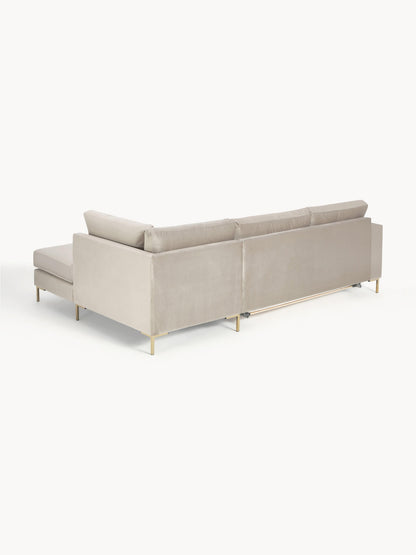 Samt-Schlafsofa Luna mit Matratze, 3-Sitzer