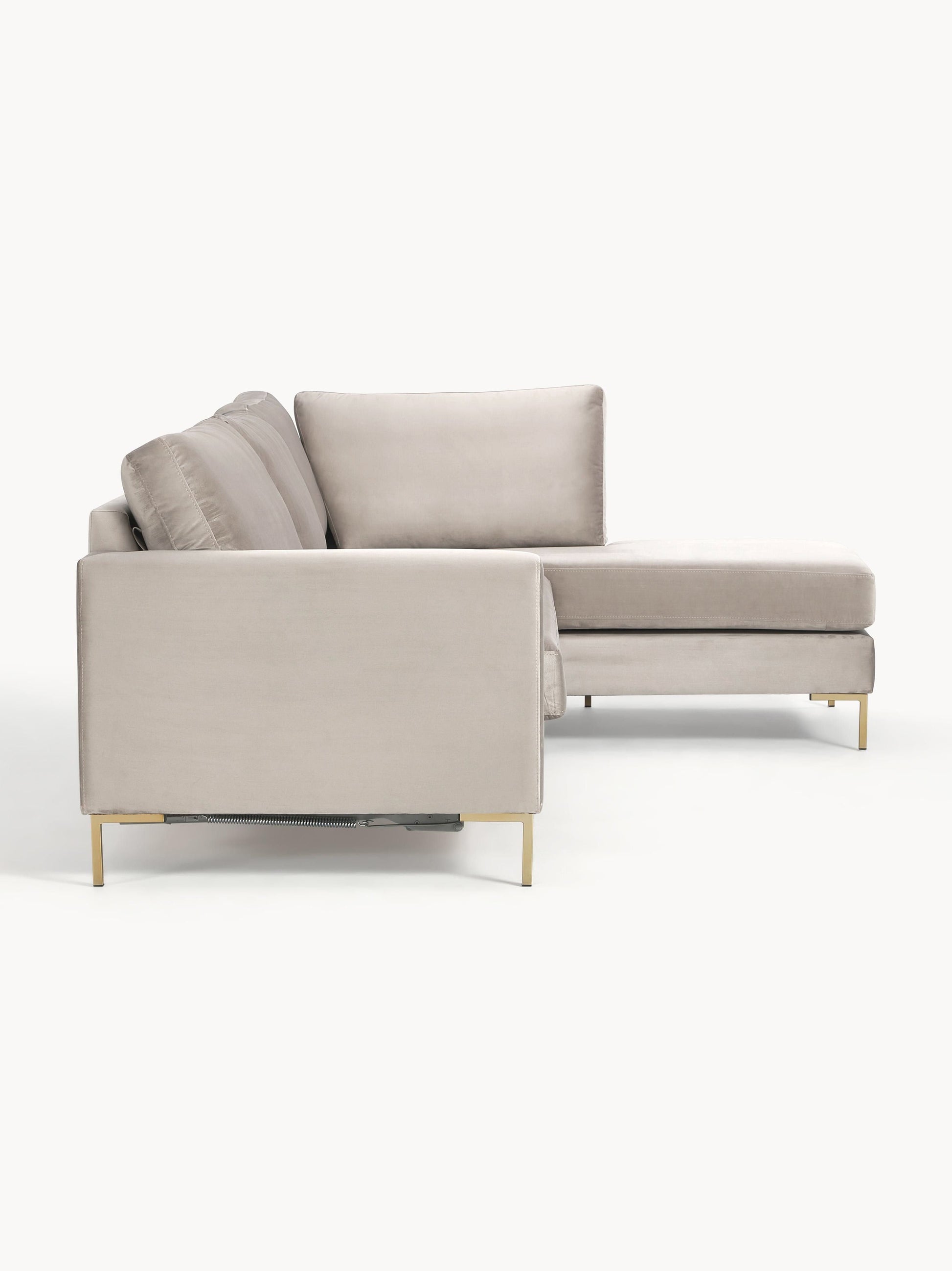 Samt-Schlafsofa Luna mit Matratze, 3-Sitzer