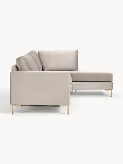 Samt-Schlafsofa Luna mit Matratze, 3-Sitzer