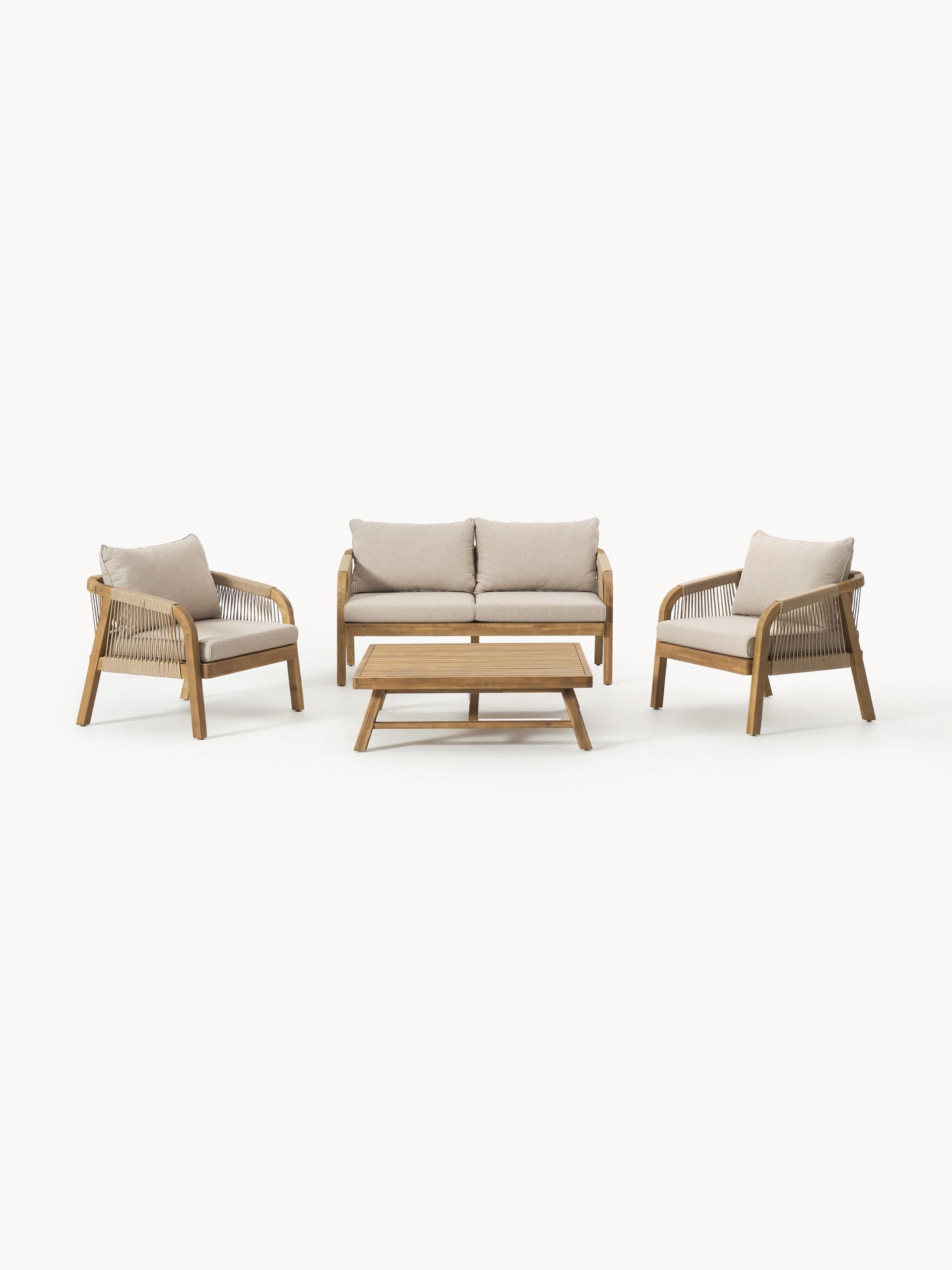 Garten-Lounge-Set Lu aus Akazienholz, 4er-Set