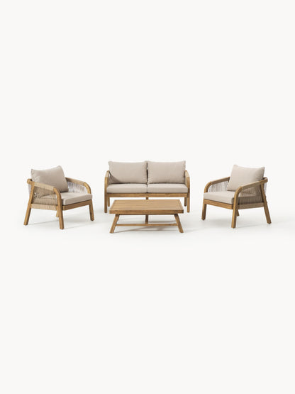Garten-Lounge-Set Lu aus Akazienholz, 4er-Set