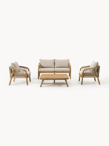Garten-Lounge-Set Lu aus Akazienholz, 4er-Set