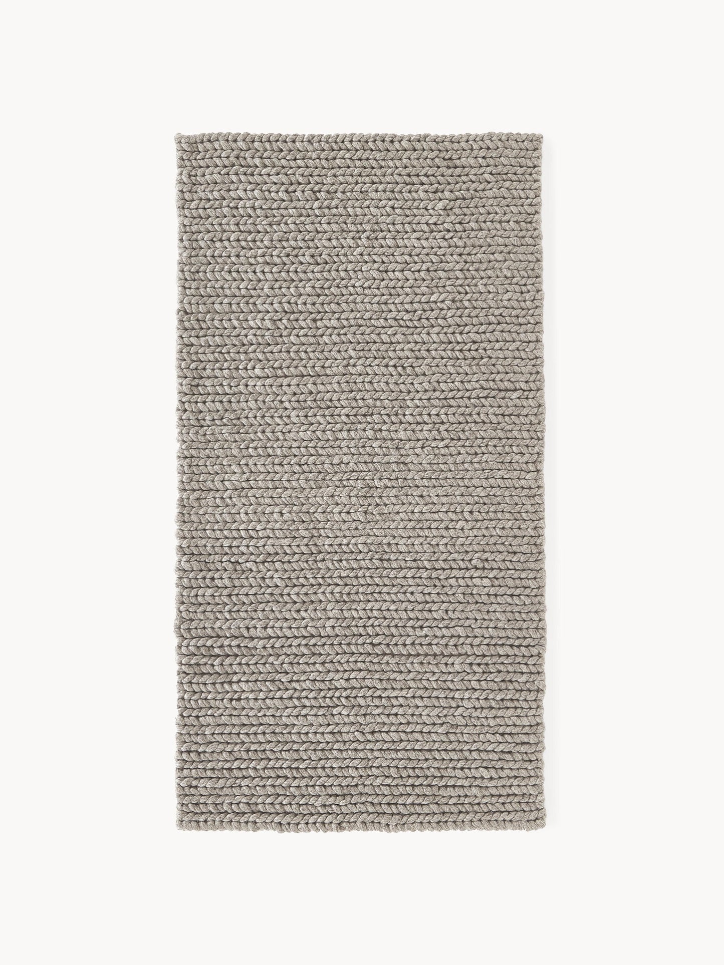 Galeriebild 1 - Handgefertigter Wollteppich Bruna mit geflochtener Struktur