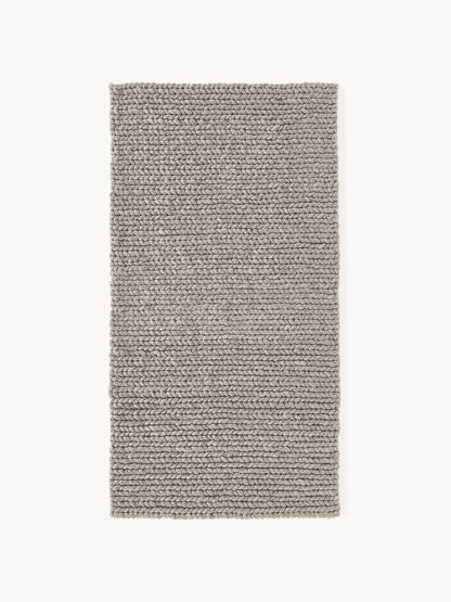 Galeriebild 1 - Handgefertigter Wollteppich Bruna mit geflochtener Struktur