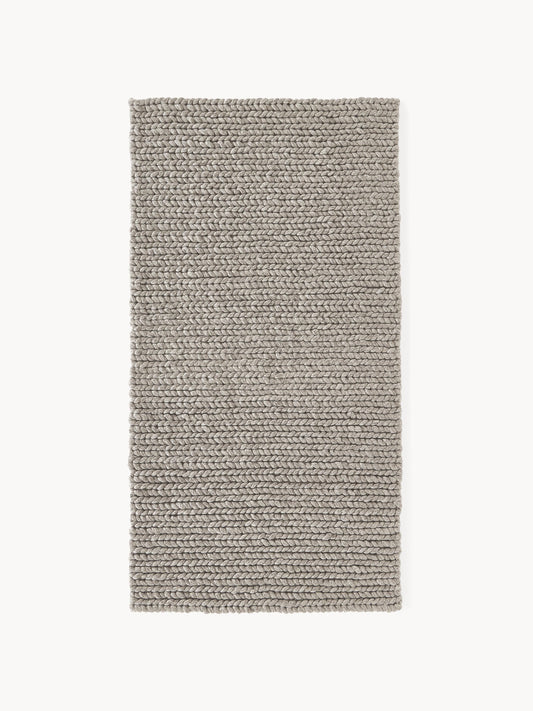 Galeriebild 1 - Handgefertigter Wollteppich Bruna mit geflochtener Struktur