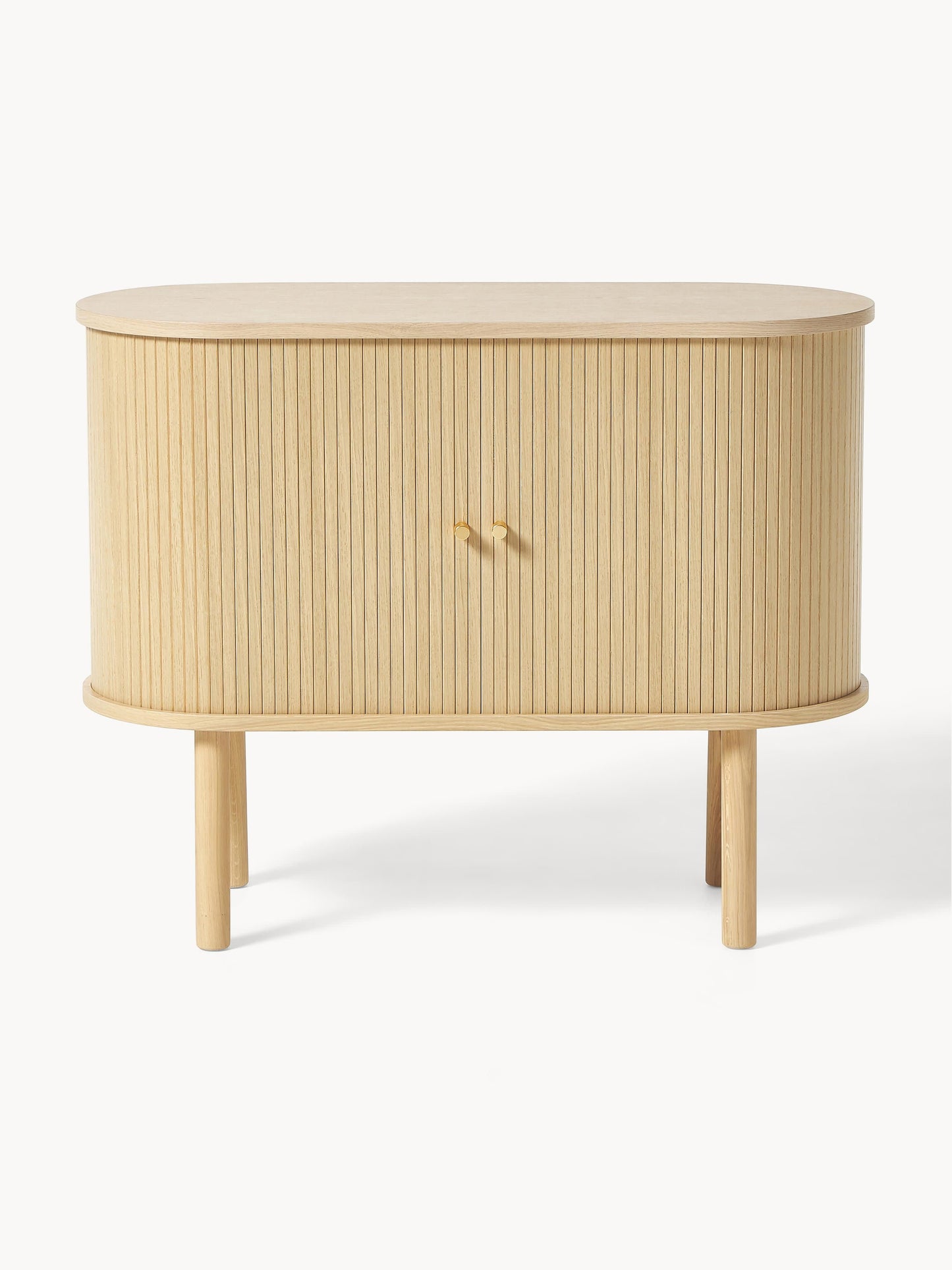 Kleines Sideboard Calary mit geriffelter Front